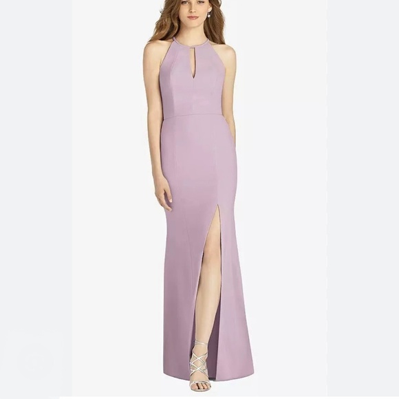 Bella Bridesmaids size 16R maxi dress BB122 pale purple P537 side slit NEW - Picture 14 of 14